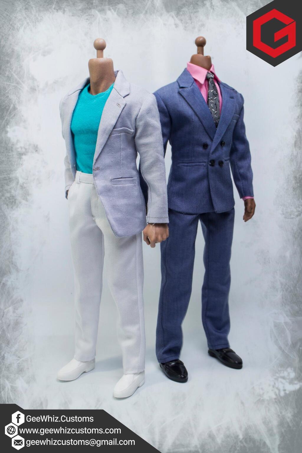 Geewhiz Customs Miami Vice Crockket And Tubbs 16 Scale Clothing